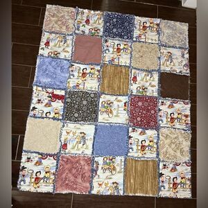 Cowboy western bandanna denim throw blanket